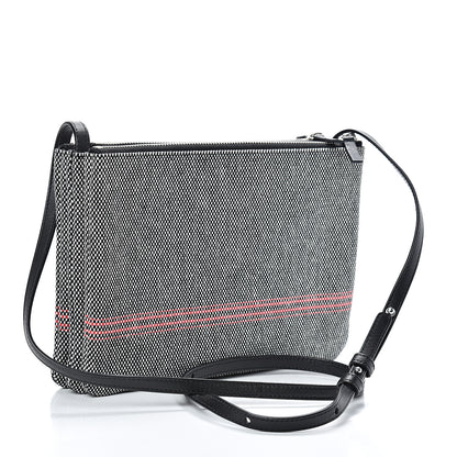 Celine Cotton Canvas Large Trio Crossbody Bag Black White 2 of 11