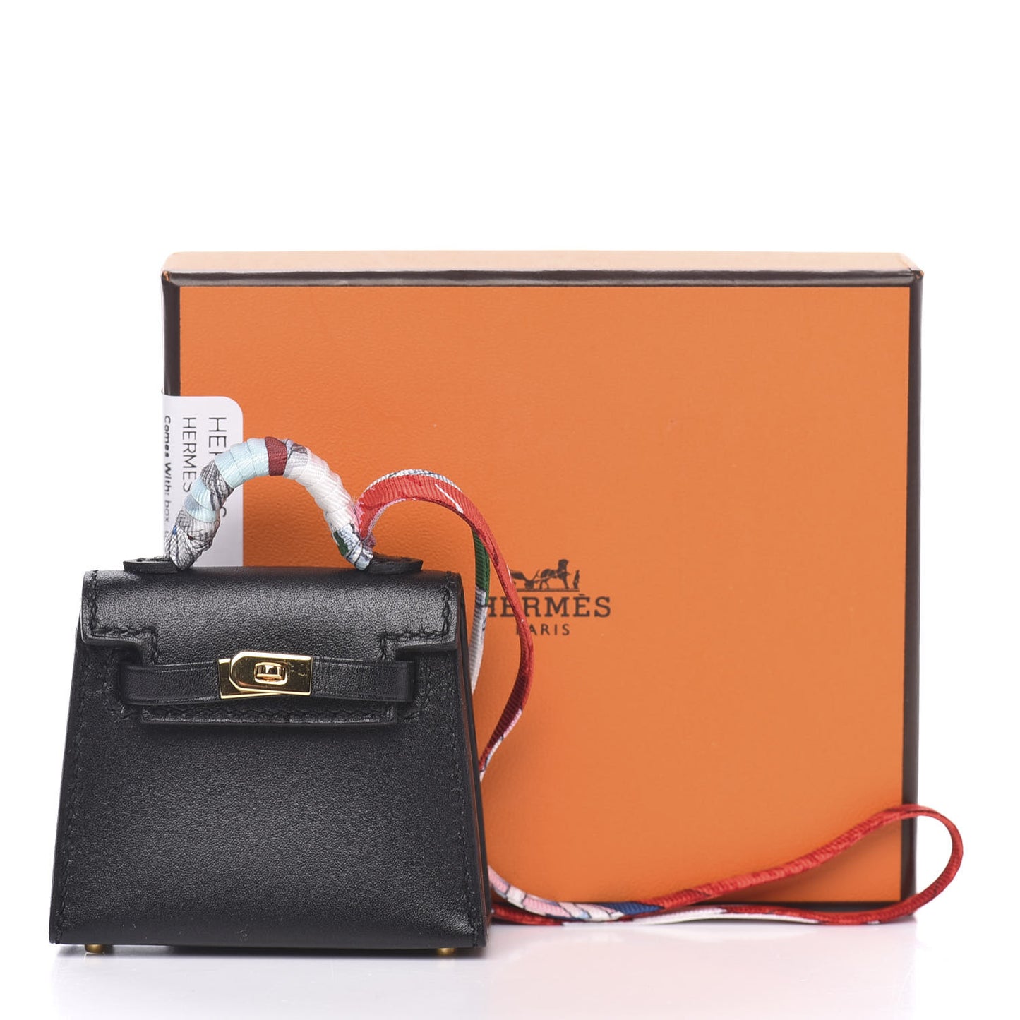 Tadelakt Mini Kelly Twilly Bag Charm Black