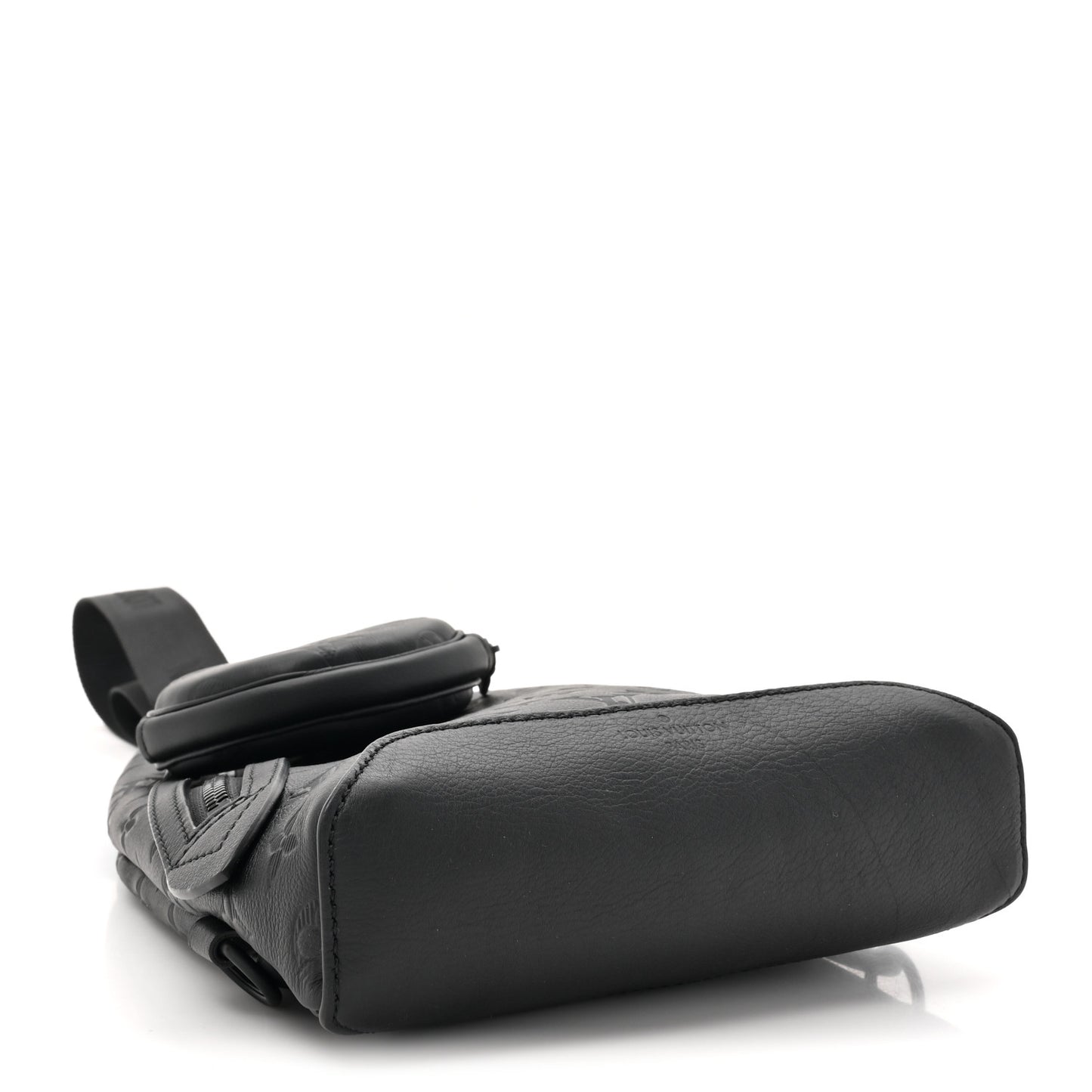 Calfskin Shadow Monogram Duo Slingbag Black