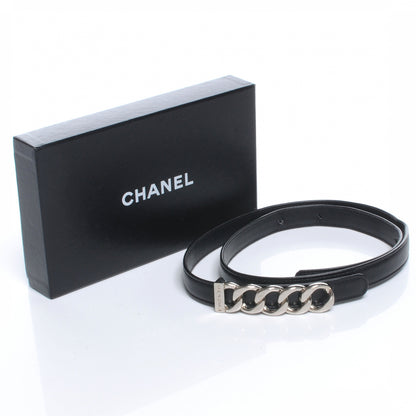 Chanel Leather Silver Chain Link Belt Black 4 of 6