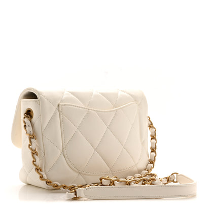 Chanel Lambskin Plexiglass Quilted Coco Love Flap White 3 of 10