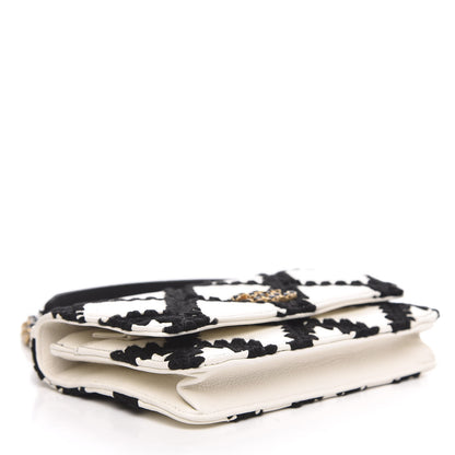 Chanel Calfskin Crochet 19 Wallet On Chain WOC White Black 4 of 12