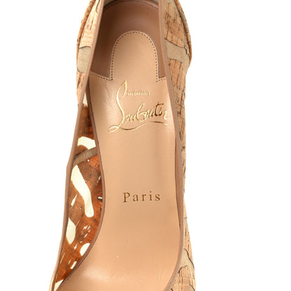 Christian Louboutin So Kate 120 Cork Devore Pumps 38.5 Noisette 9 of 10