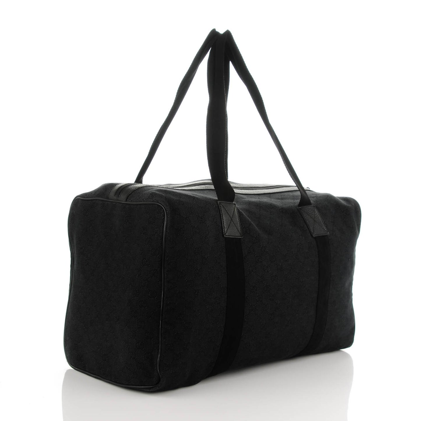 Denim Monogram Large Collapsible Carry On Duffle Black