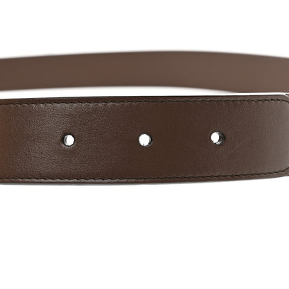 Gucci GG Supreme Monogram Plutone Calfskin Enamel Interlocking G 30mm Belt 85 34 Beige Ebony New Acero 5 of 5