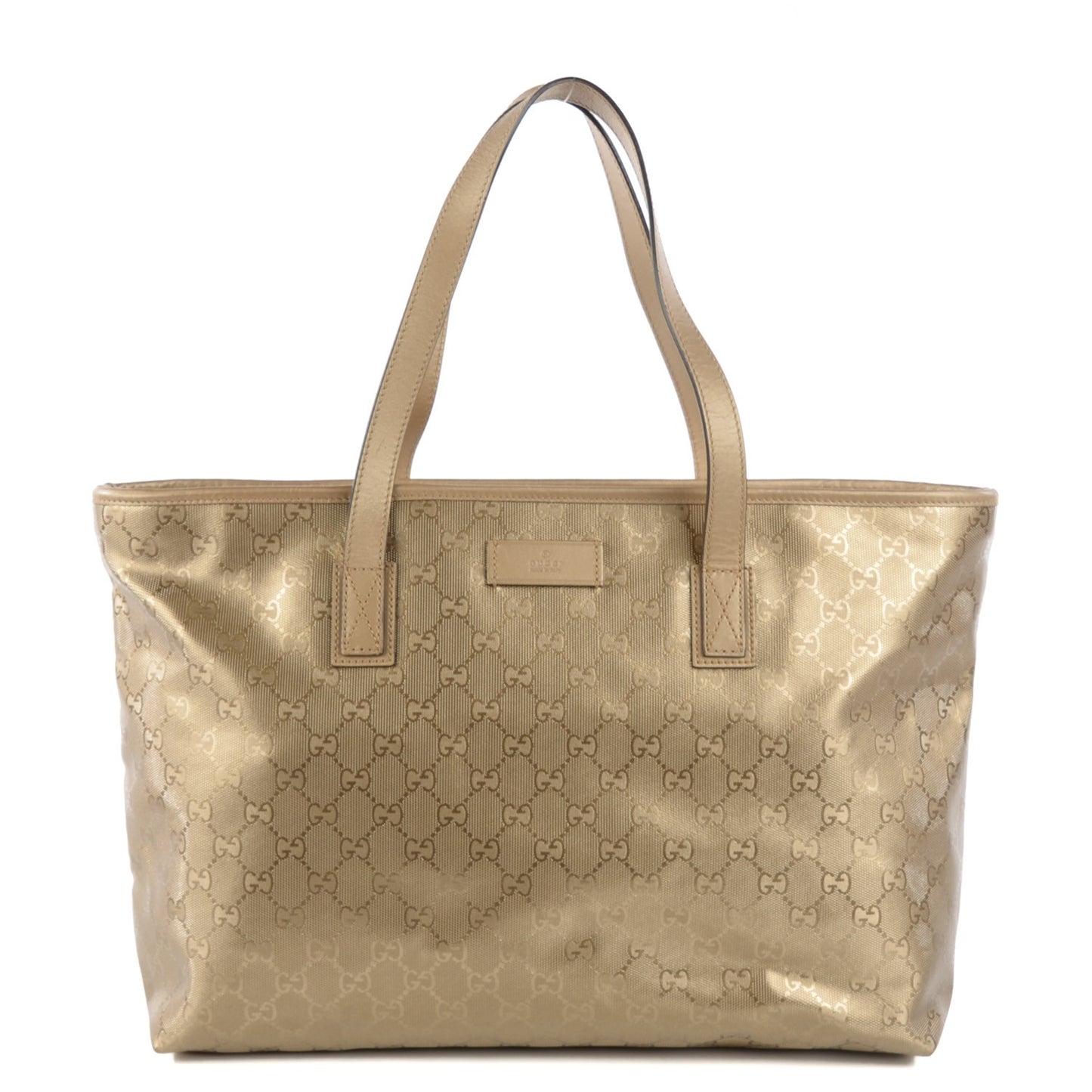 Imprime Monogram Medium Zippered Shopping Tote Champagne