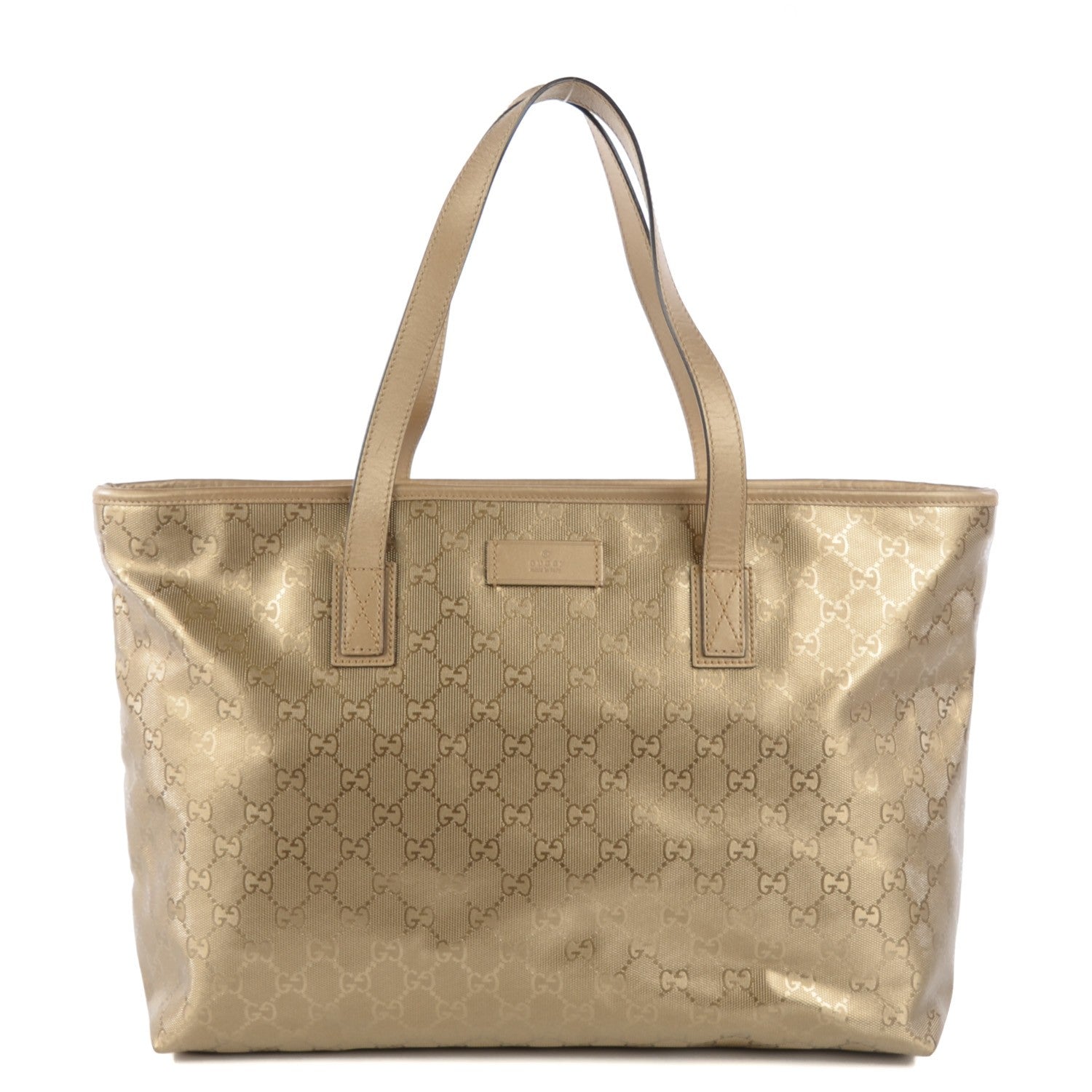 Gucci Imprime Monogram Medium Zippered Shopping Tote Champagne 1 of 8