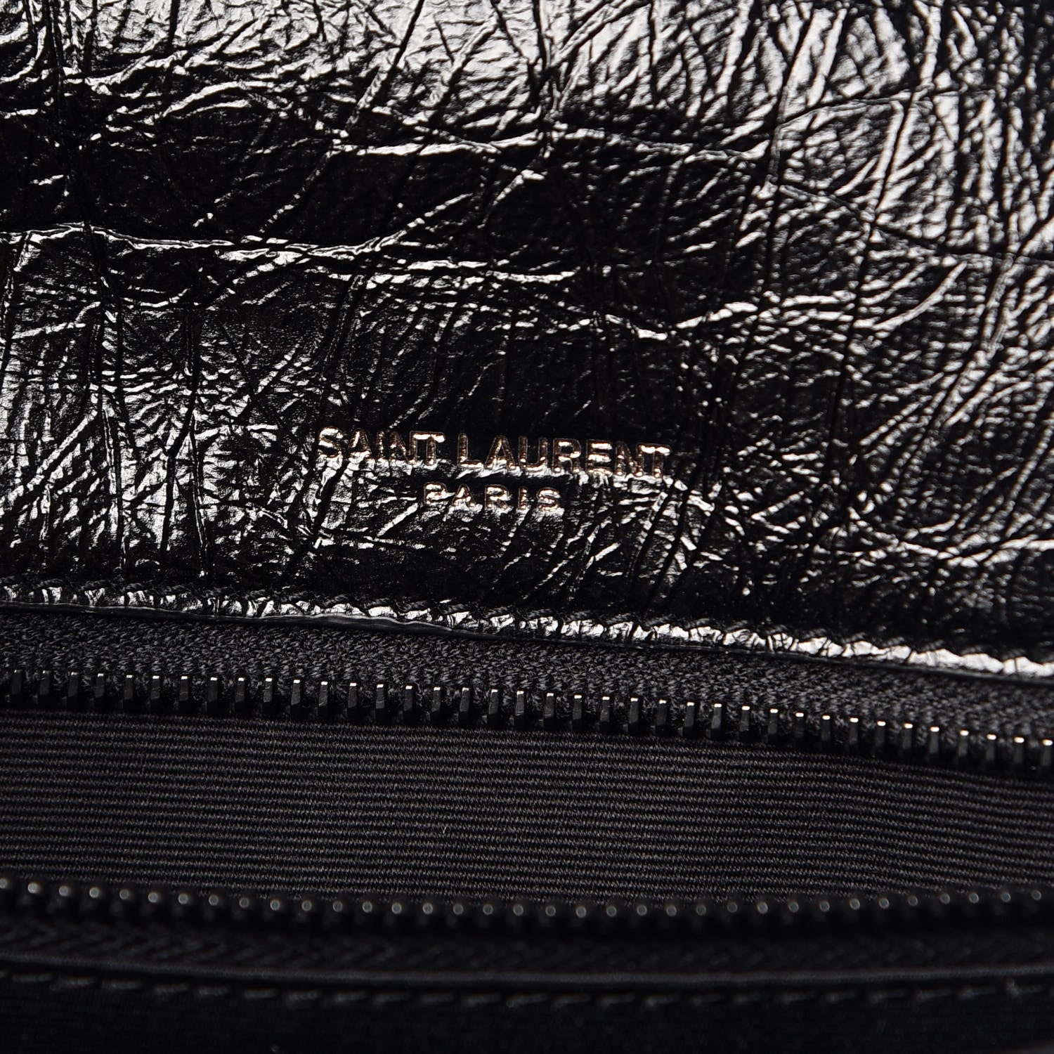 Saint Laurent Crinkled Calfskin Matelasse Monogram Medium Niki Chain Satchel Black 7 of 12