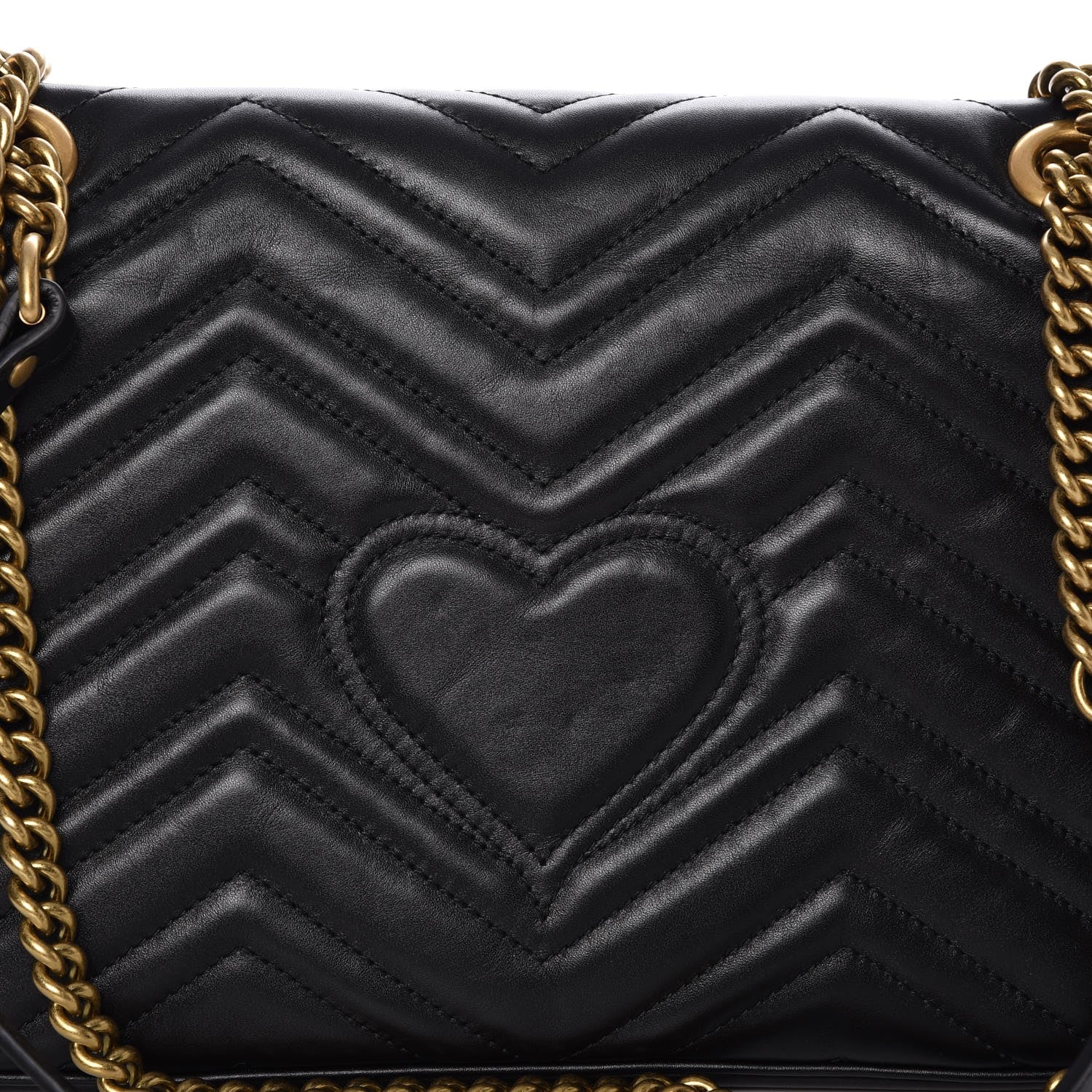 Gucci Calfskin Matelasse Medium GG Marmont Shoulder Bag Black 6 of 9