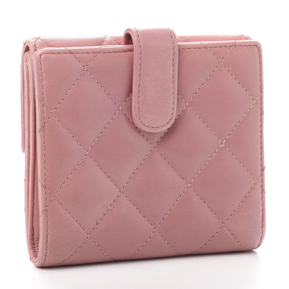 Chanel Lambskin Quilted Compact French Flap Wallet Pink 3 of 12