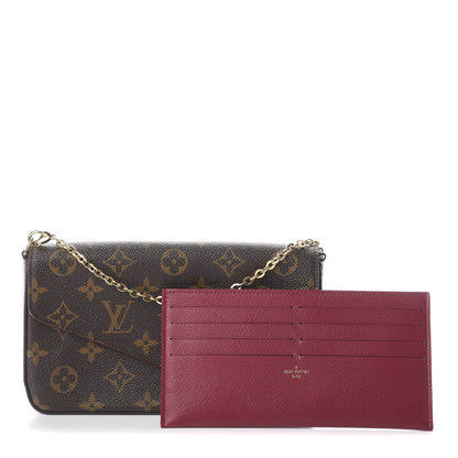 Louis Vuitton Monogram Pochette Felicie Chain Wallet Fuchsia 1 of 9