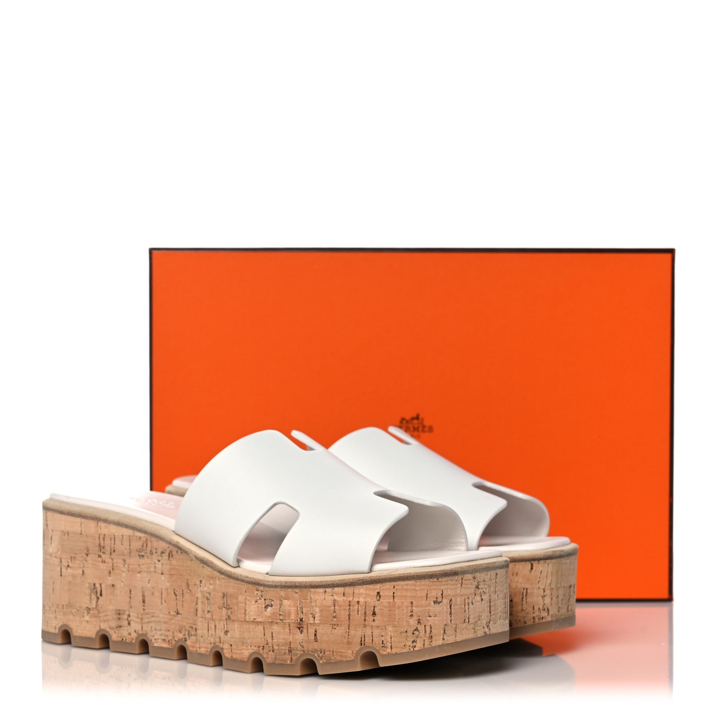 Calfskin Cork Eze 30 Sandals 39 White