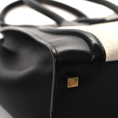 Celine Elephant Calfskin Mini Bi-Color Luggage Black White 8 of 12