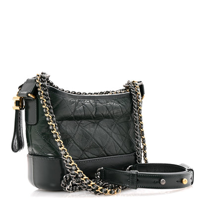 Chanel Aged Calfskin Quilted Small Gabrielle Hobo Dark Green 5 of 29