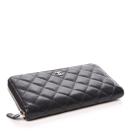 Chanel Caviar Quilted Large Gusset Zip Around Wallet Black 4 of 11