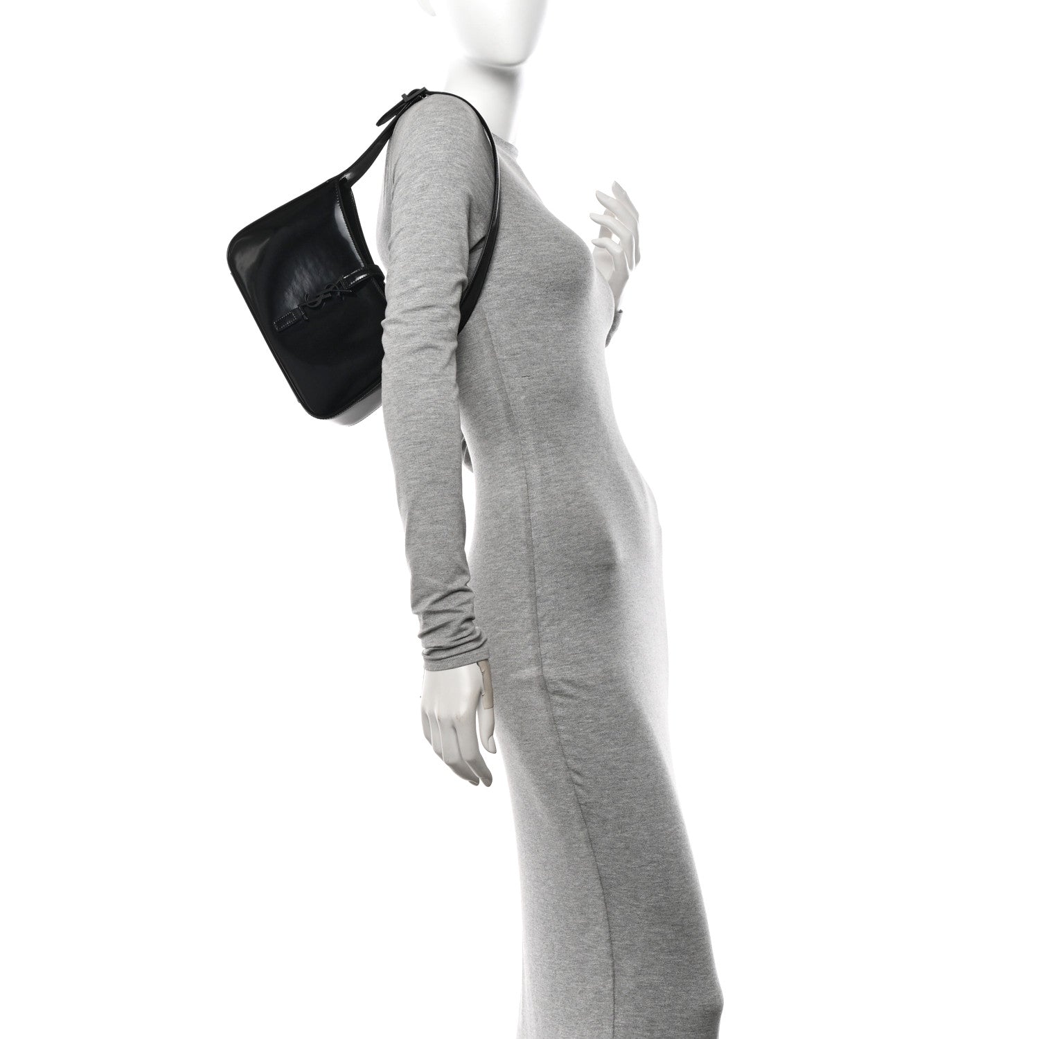 Saint Laurent Patent Le 5 A 7 Monochrome Hobo Black 2 of 12