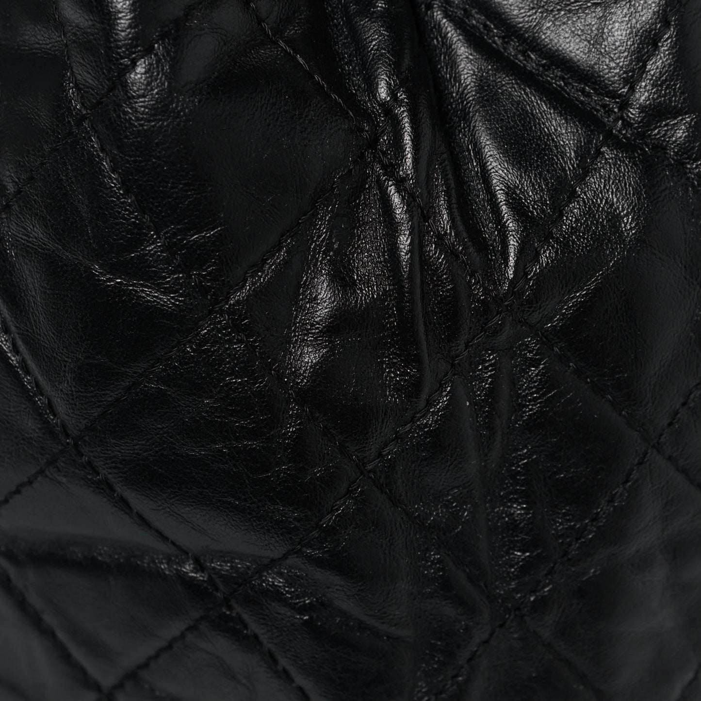 Aged Calfskin Quilted Gabrielle Backpack Black