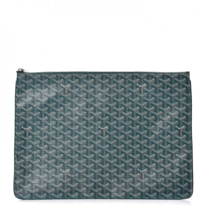 Goyard Chevron Senat Pochette GM Green 1 of 8