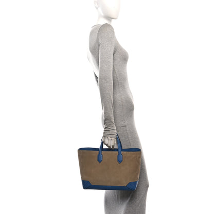 Hermes Veau Grizzly Epsom Maxibox Cabas 30 Gris Caillou Bleu Agate 2 of 9