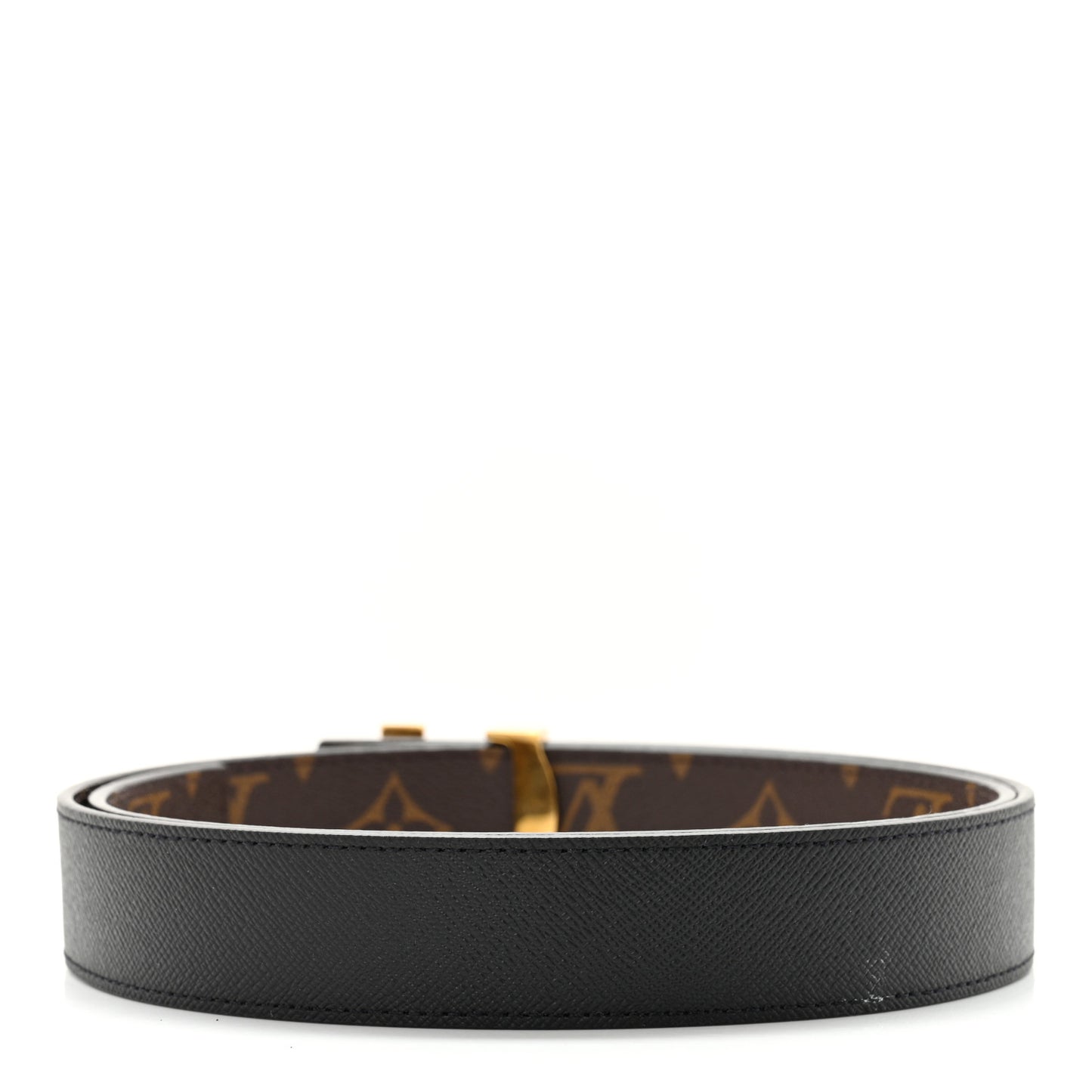 Calfskin Monogram 30mm LV Initiales Reversible Belt 85 34 Black
