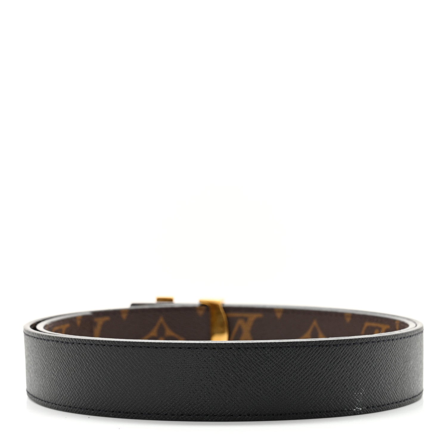 Louis Vuitton Calfskin Monogram 30mm LV Initiales Reversible Belt 85 34 Black 4 of 13