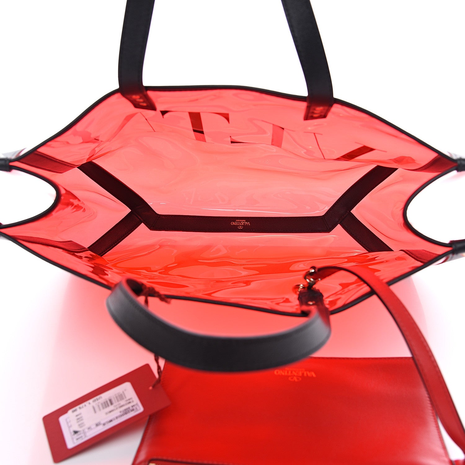Valentino Garavani Plexy VLTN Small Shopping Bag Red Black 4 of 8