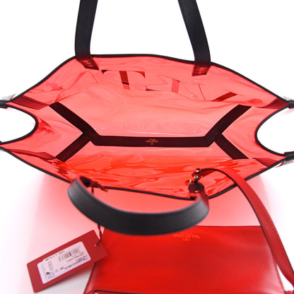 Valentino Garavani Plexy VLTN Small Shopping Bag Red Black 4 of 8
