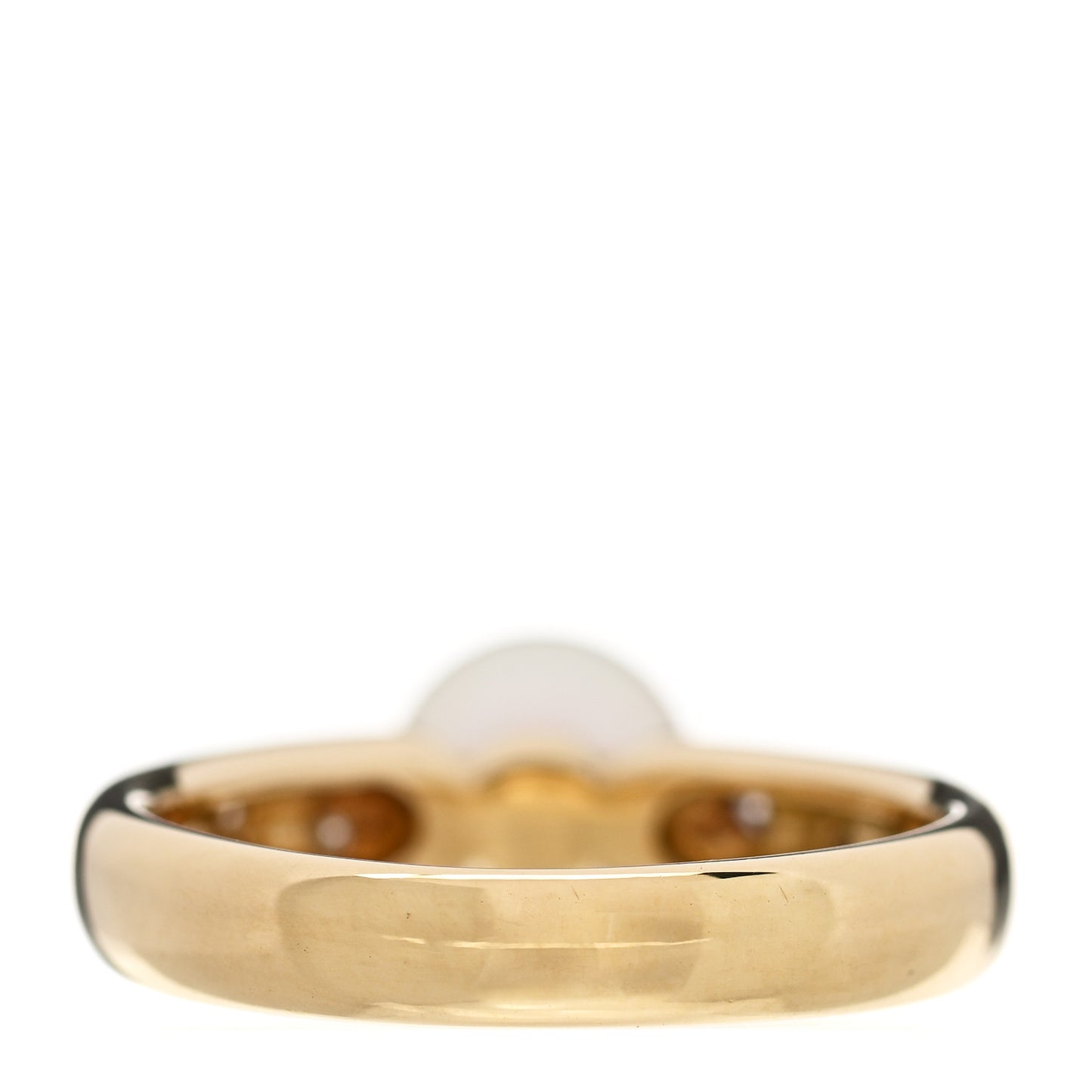 18K Yellow Gold Diamond Akoya Pearl 8mm Ring 56 7.5