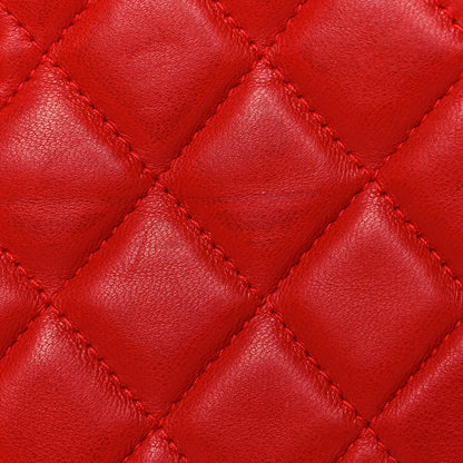 Chanel Lambskin Quilted Small Clutch With Chain Red 13 of 13