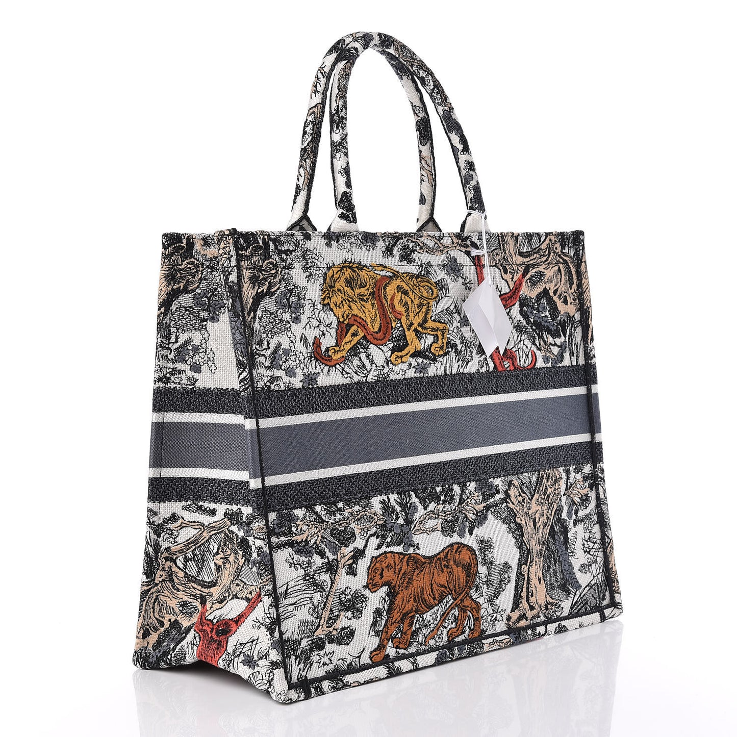 Canvas Embroidered Large Dioriviera Toile De Jouy Book Tote Multicolor