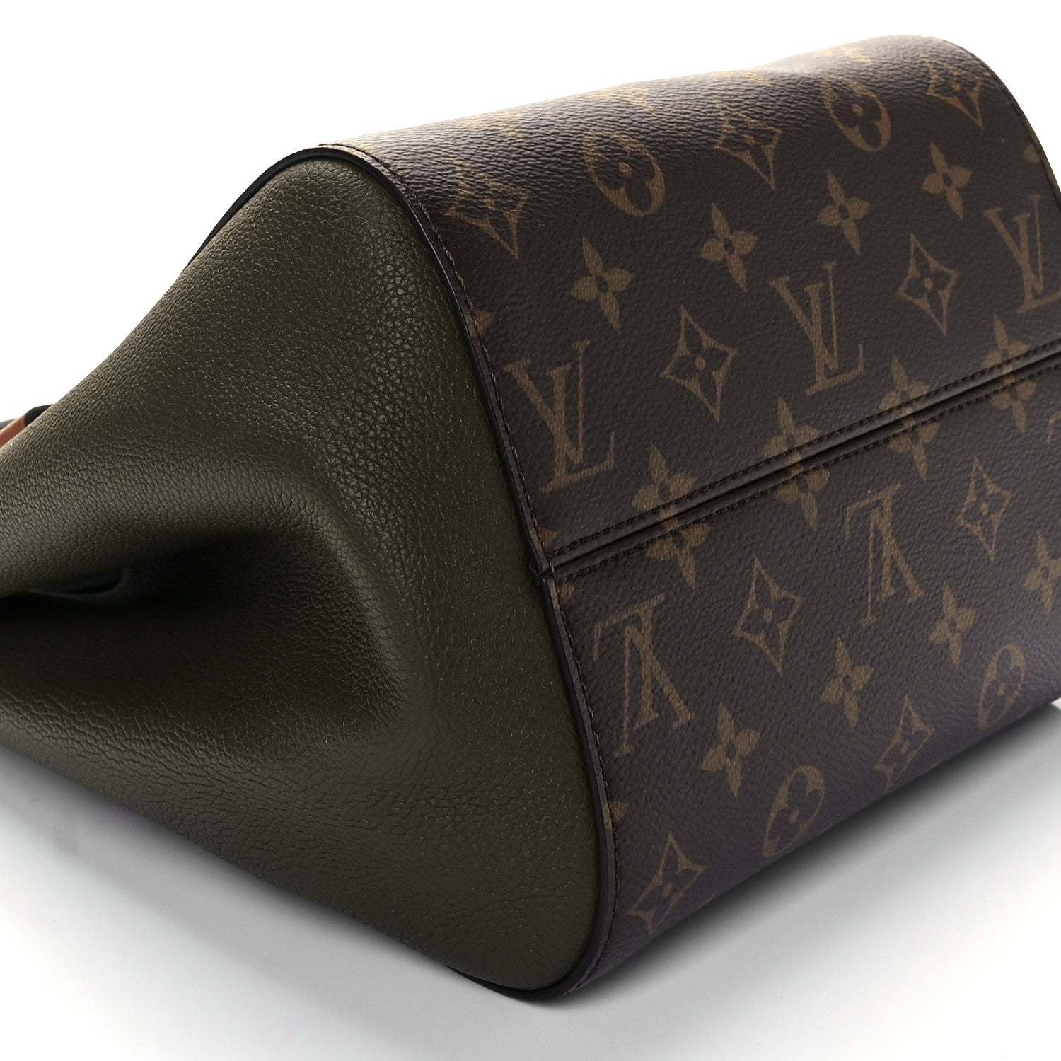 Louis Vuitton Calfskin Monogram Fold Tote PM Cream Khaki Black 7 of 10