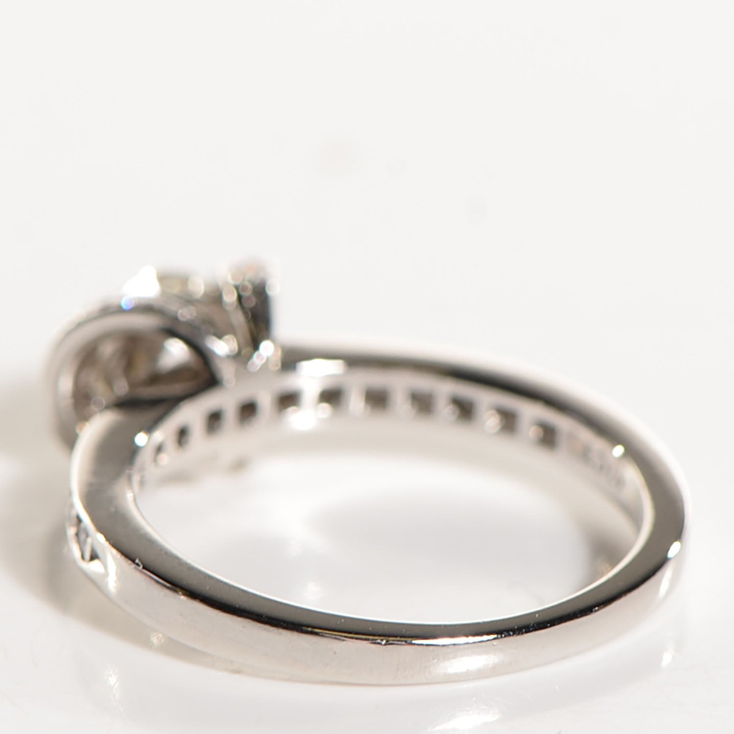 Tiffany Platinum Diamond Ribbon Engagement Ring 4.75 9 of 12