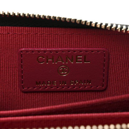 Chanel Lambskin Quilted Chanel 19 Zip Around Coin Purse Wallet Black 6 of 8