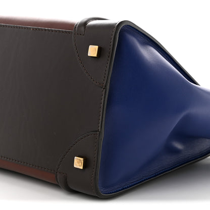Celine Smooth Calfskin Mini Tri-Color Luggage  Acajou 10 of 10