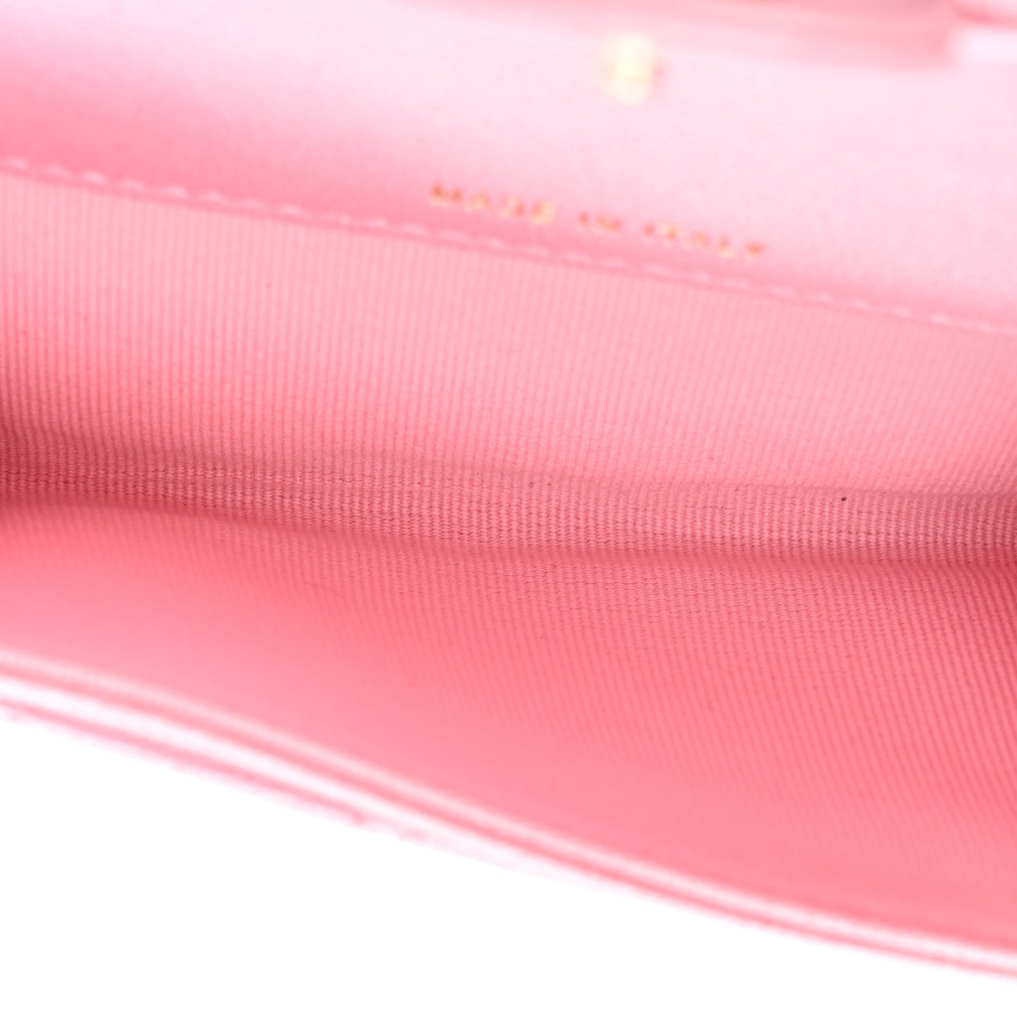 Cloudy Pearly Goatskin Quilted Flap Card Holder Wallet Pink