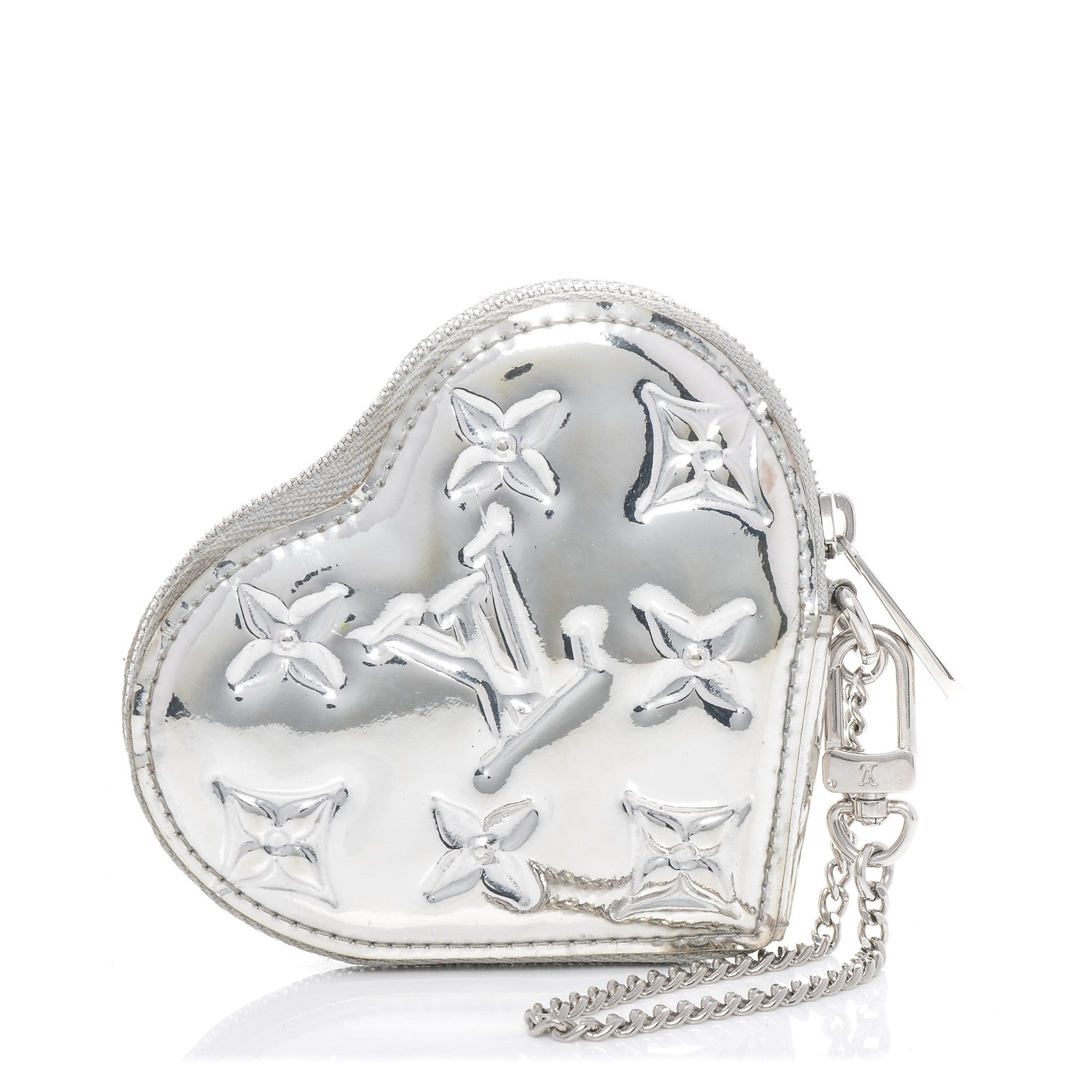 Louis Vuitton Monogram Miroir Heart Coin Purse Silver 1 of 16