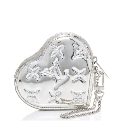 Louis Vuitton Monogram Miroir Heart Coin Purse Silver 1 of 16
