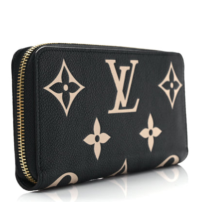 Louis Vuitton Empreinte Monogram Giant Zippy Wallet Black Beige 2 of 6
