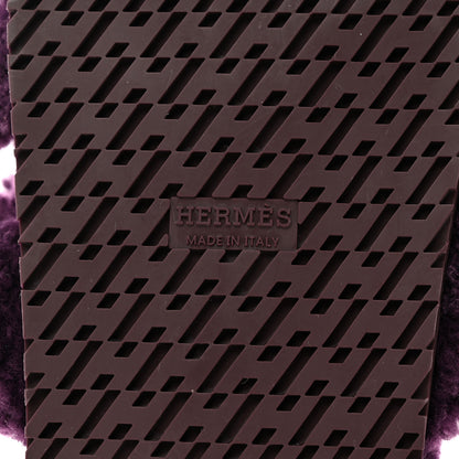 Hermes Woolskin Womens Chypre Sandals 40.5 Violet Fonce 8 of 8