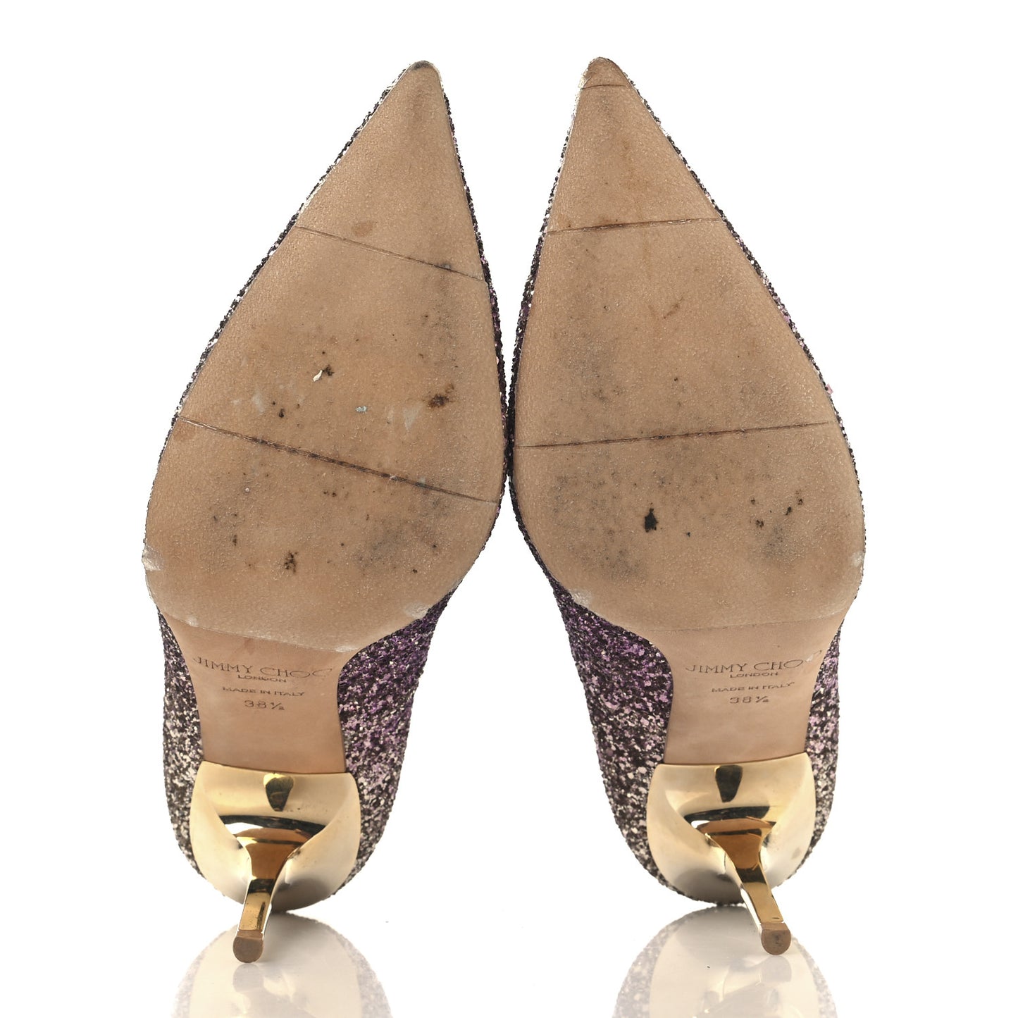 Coarse Glitter Degrade Abel Pumps 38.5 Boho Pink Gold