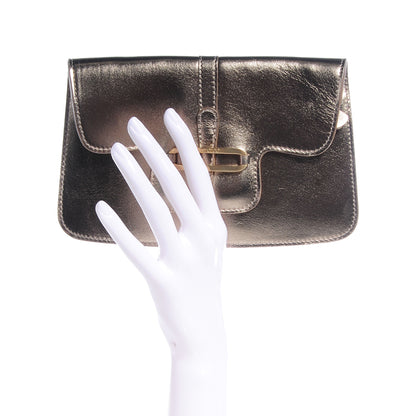 Jimmy Choo Leather Clutch Bag Metallic Gold 2 of 8