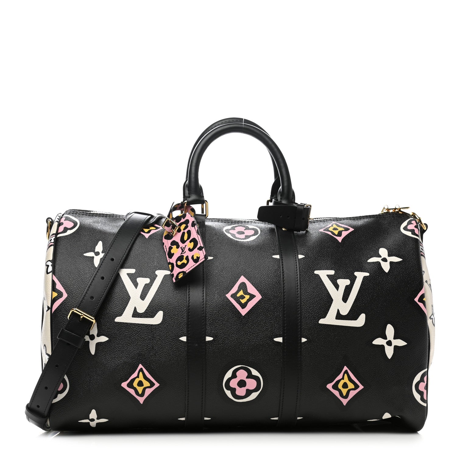 Louis Vuitton Monogram Giant Wild At Heart Keepall Bandouliere 45 Black 1 of 9
