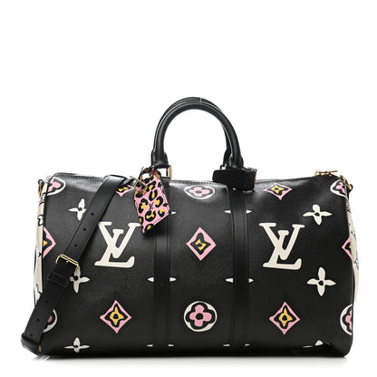 Louis Vuitton Monogram Giant Wild At Heart Keepall Bandouliere 45 Black 1 of 9