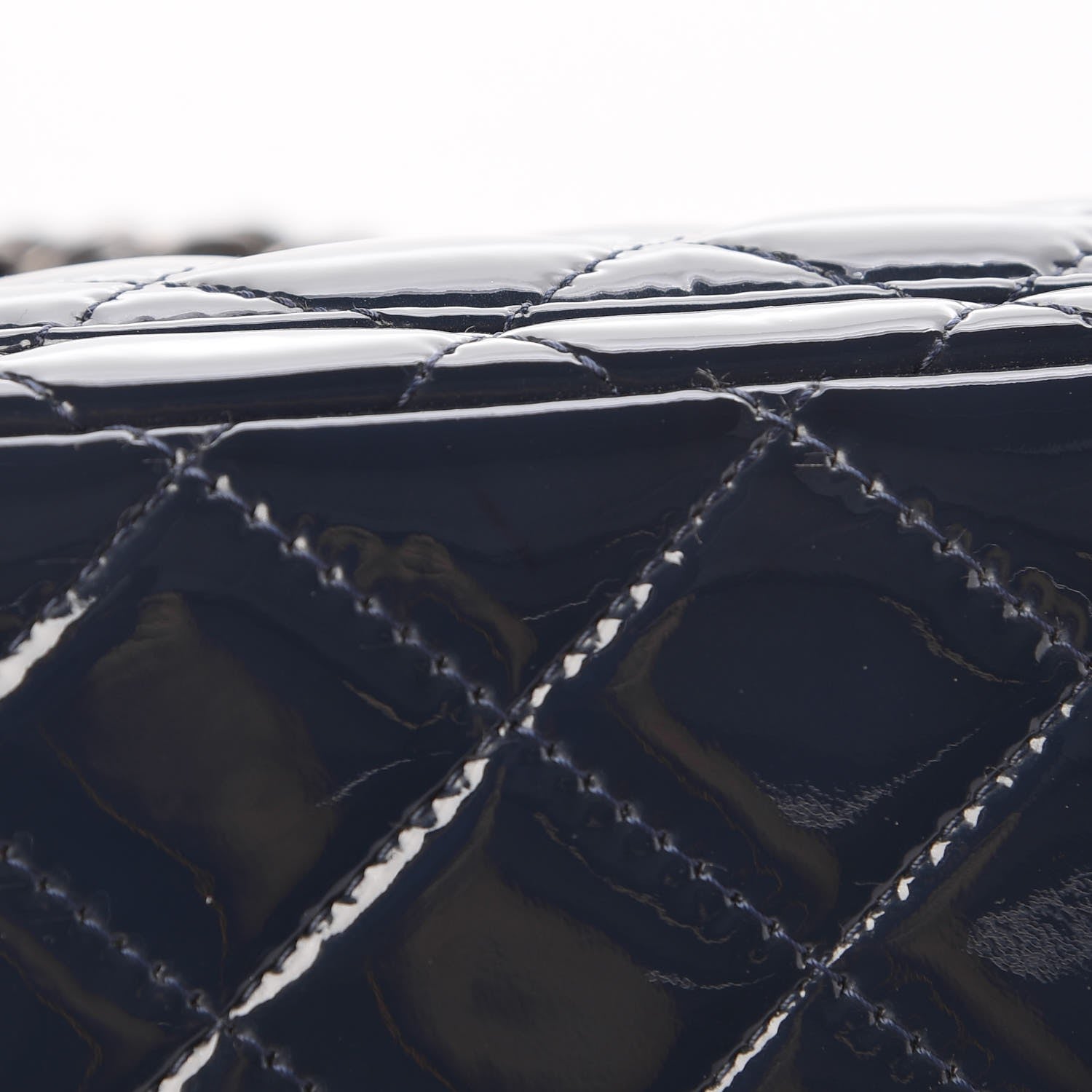 Chanel Patent Quilted Mini Square Flap Navy Blue 4 of 13