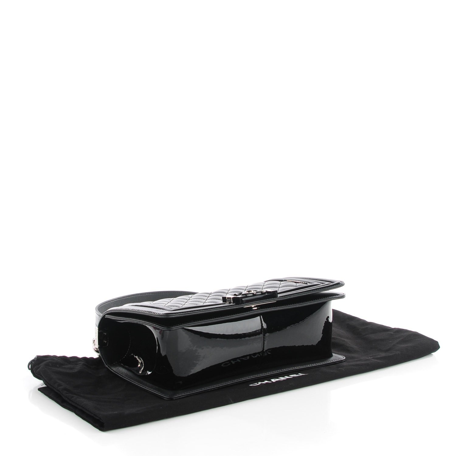 Chanel Patent Calfskin Quilted Medium Plexiglass Boy Flap Black 4 of 9