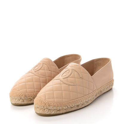 Chanel Lambskin Quilted CC Espadrilles 42 Beige 3 of 11