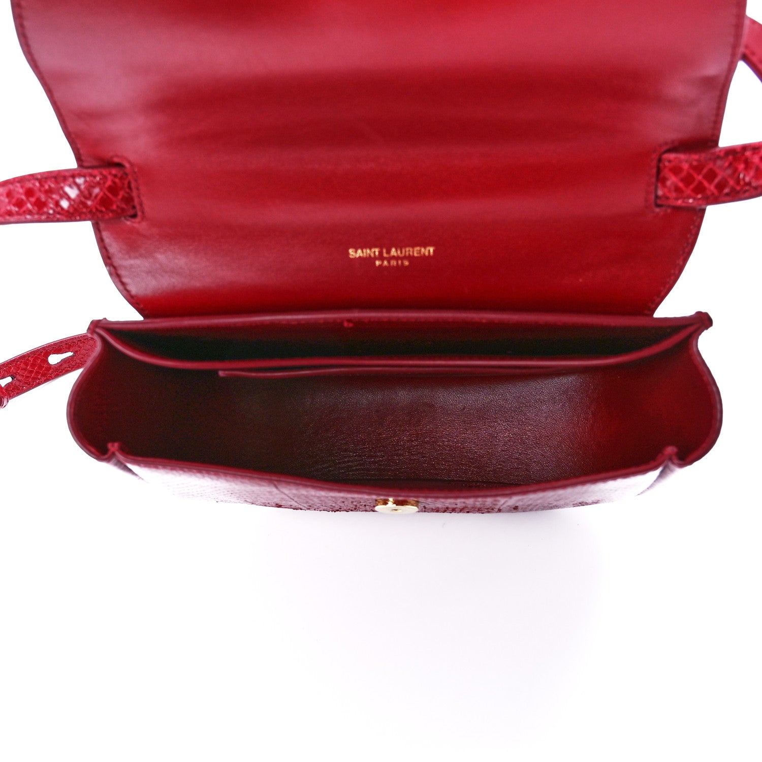 Saint Laurent Snakeskin Small Kaia Satchel Peach Red 5 of 16