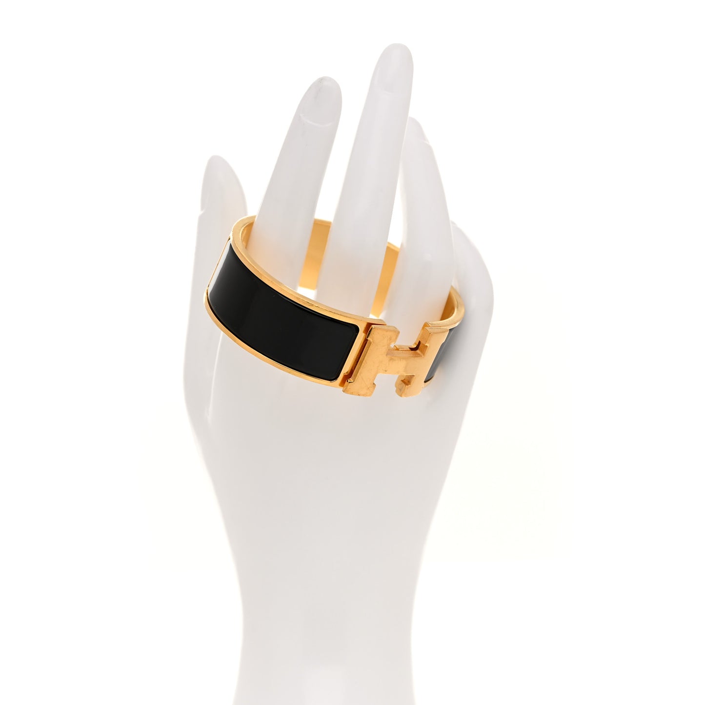 Enamel Wide Clic Clac H Bracelet GM Black