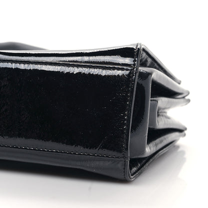 Chanel Patent Mademoiselle Lock Convertible Wrist Clutch Bag Black 11 of 11