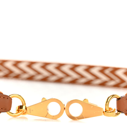 Hermes Toile Swift 25mm Sangle ZigZag Shoulder Strap Gold White 3 of 6